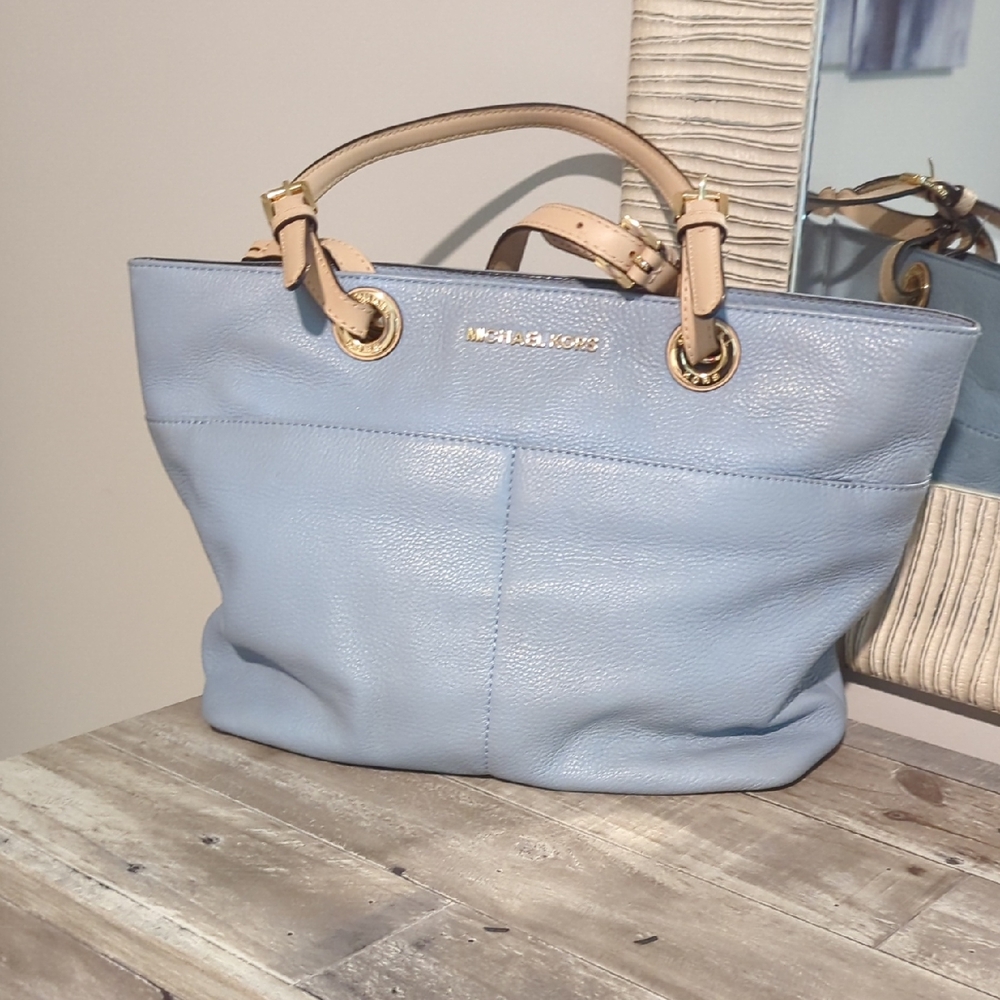 Michael Kors Sky Blue Leather Tote